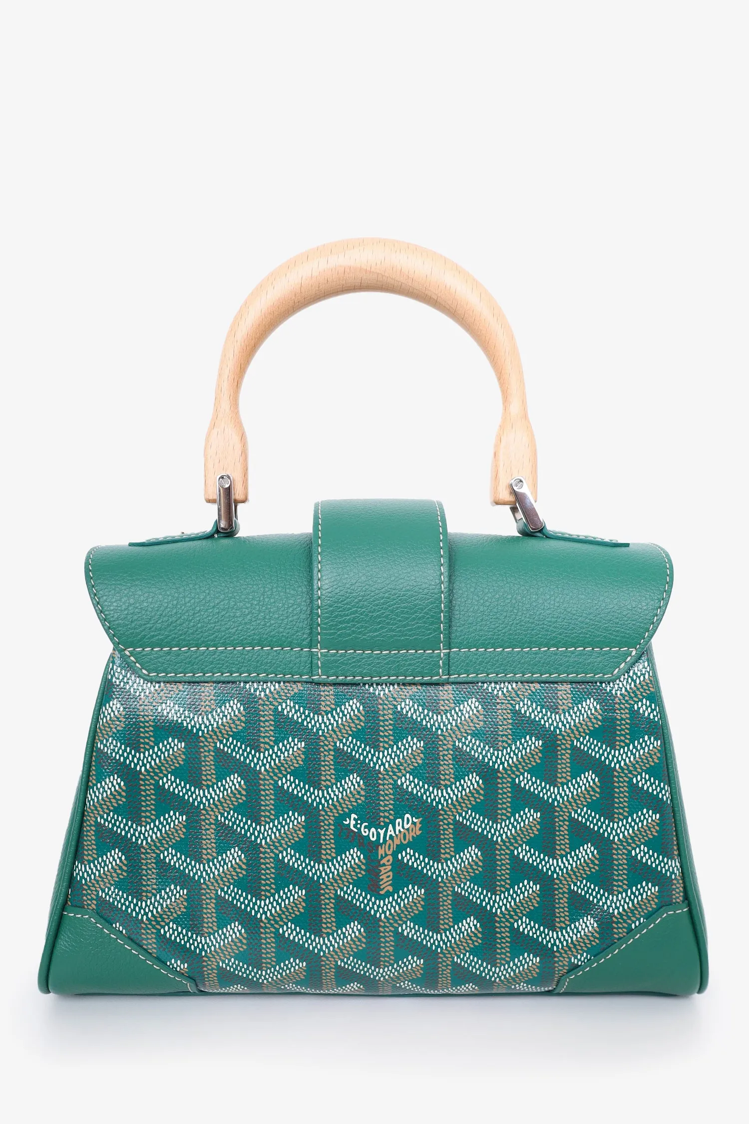 Goyard Green Goyardine Mini Saigon Bag with Strap