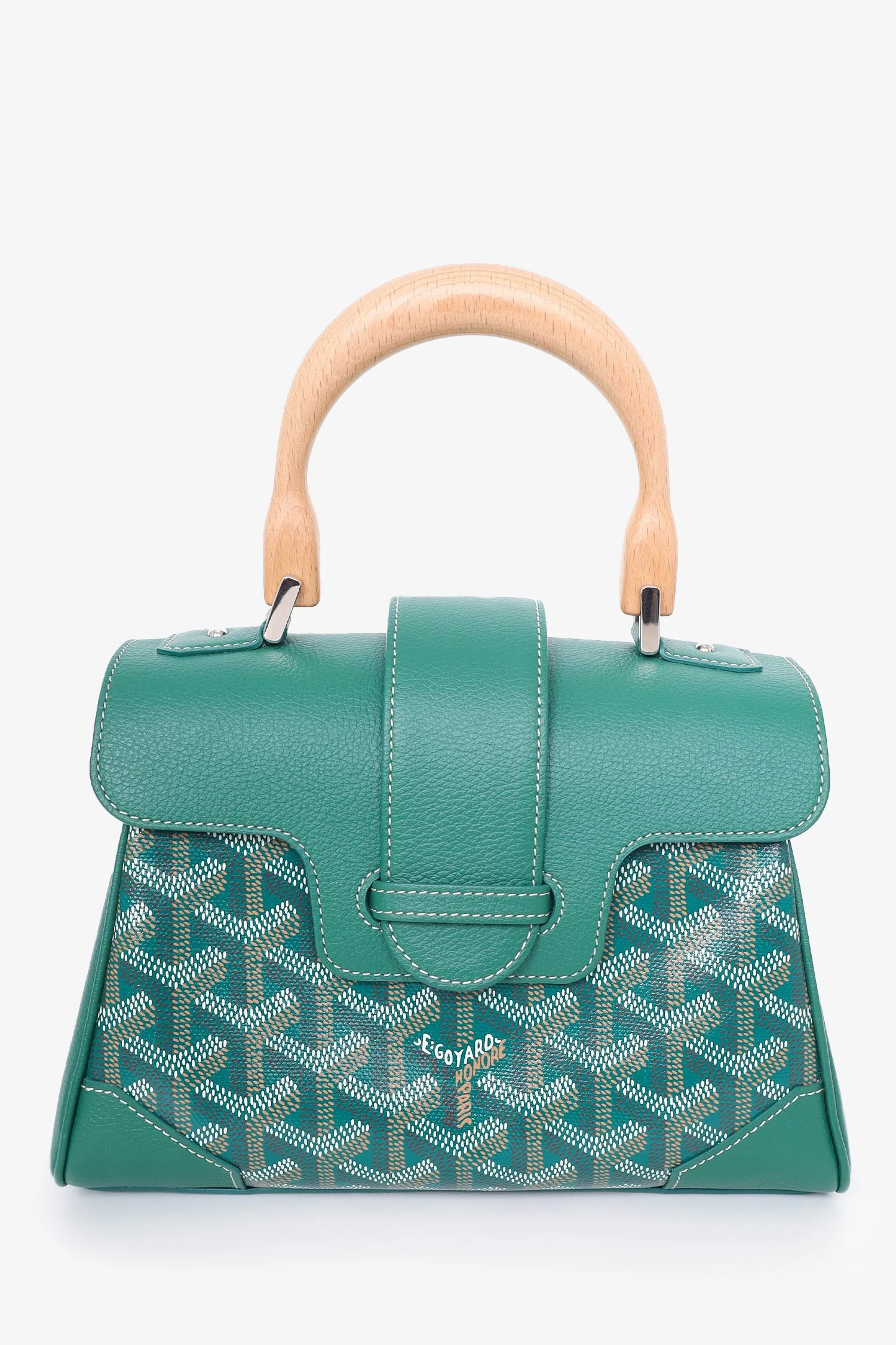 Goyard Green Goyardine Mini Saigon Bag with Strap