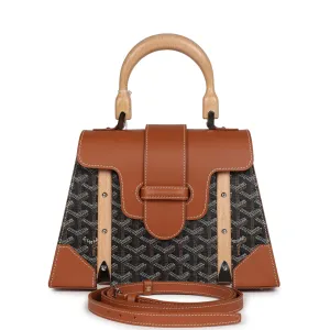 Goyard Saigon Structure PM Black and Brown Goyardine Palladium Hardware