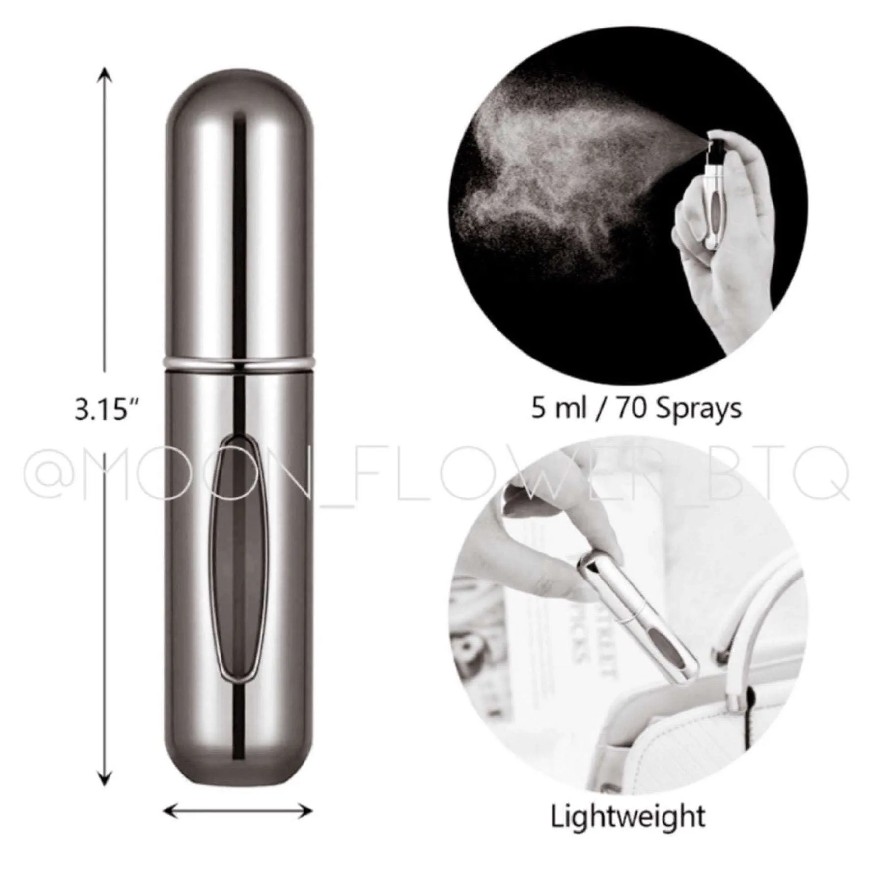 Green Refillable Perfume Spray Atomizer