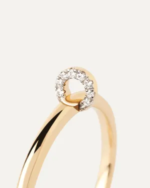 GRID 1 Diamonds and Gold Loop Ring