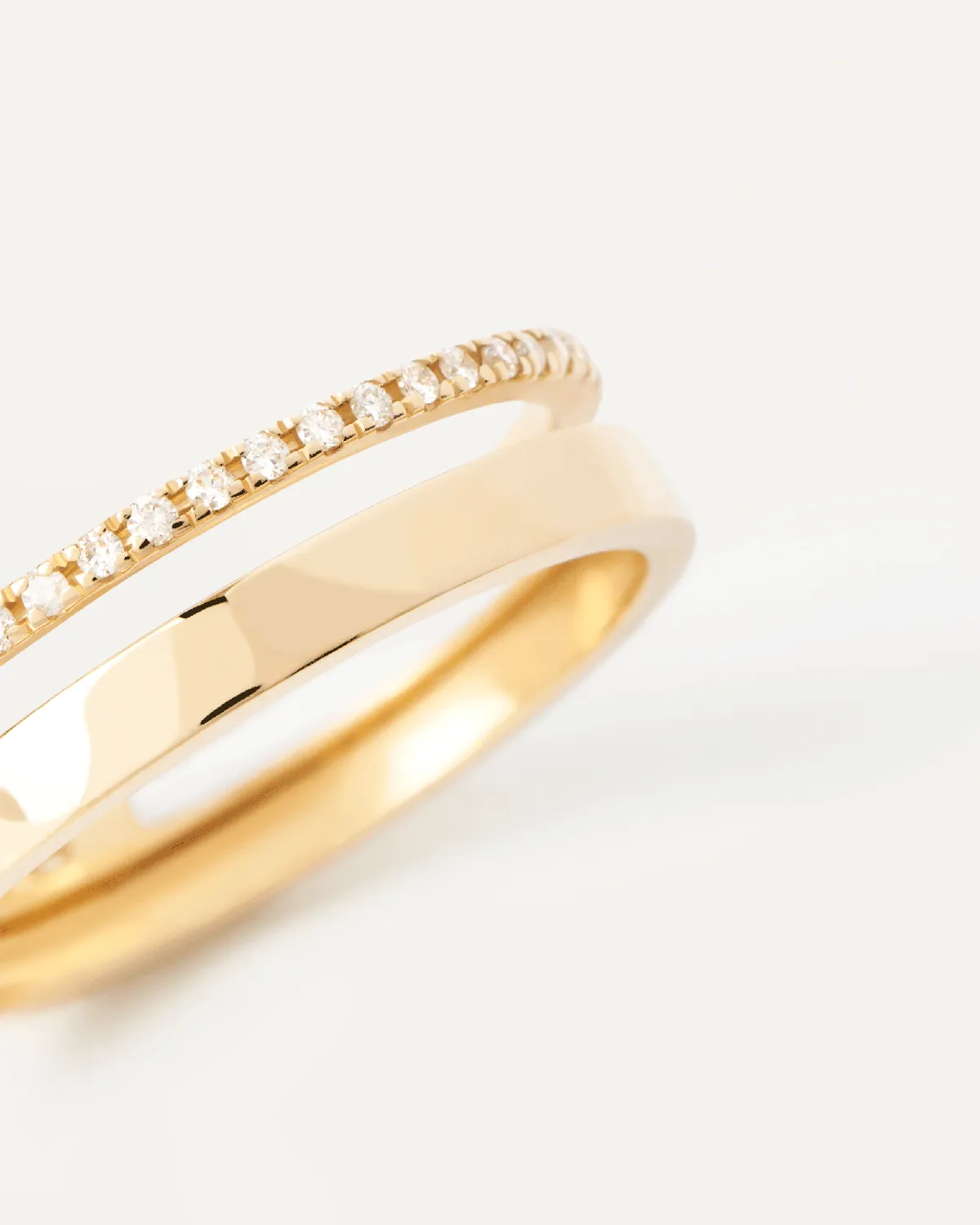 GRID 2 Diamonds and Yellow Gold Dual Ring