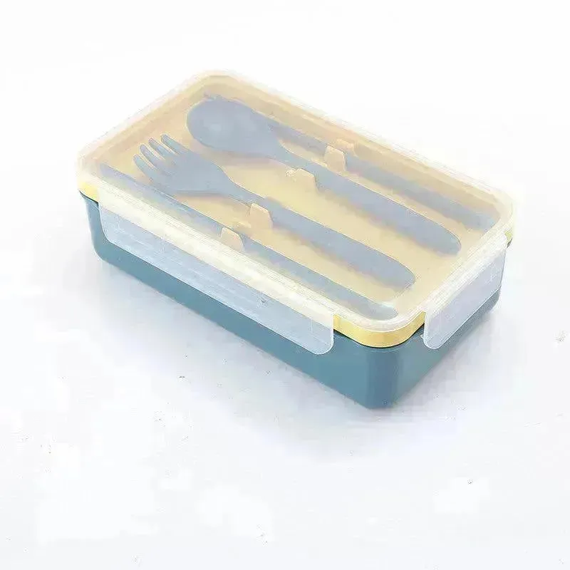 Grid Lunch Box Children's Lunch Box Set Ins Student Office Worker Insulated Lunch Box Plastic Sealed Fresh-Keeping Box