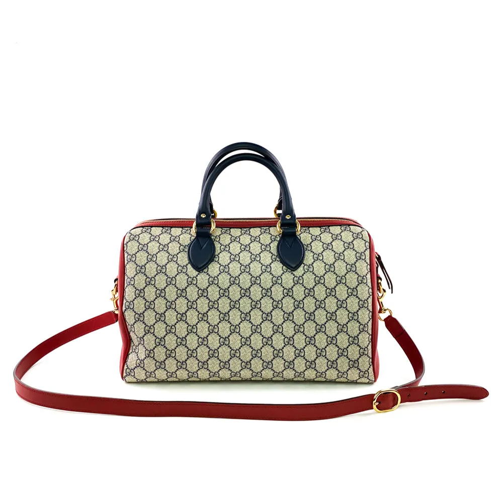 Gucci GG Supreme Coated Canvas Monogram Top Handle Medium Boston Bag