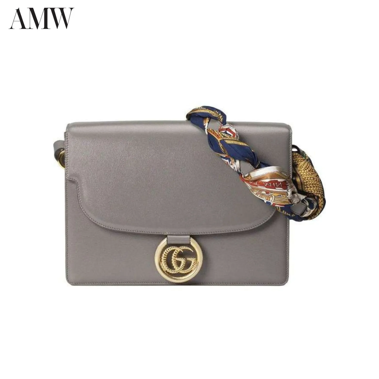 Gucci Torchon Gray Scarf Angled Shoulder Bag