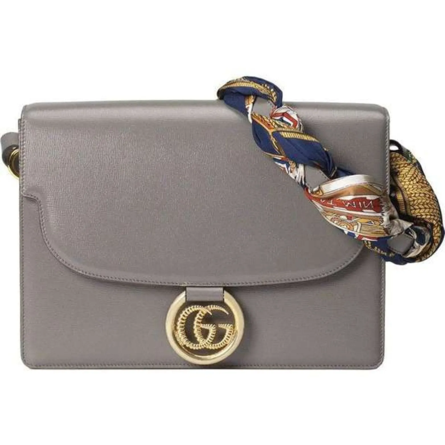 Gucci Torchon Gray Scarf Angled Shoulder Bag