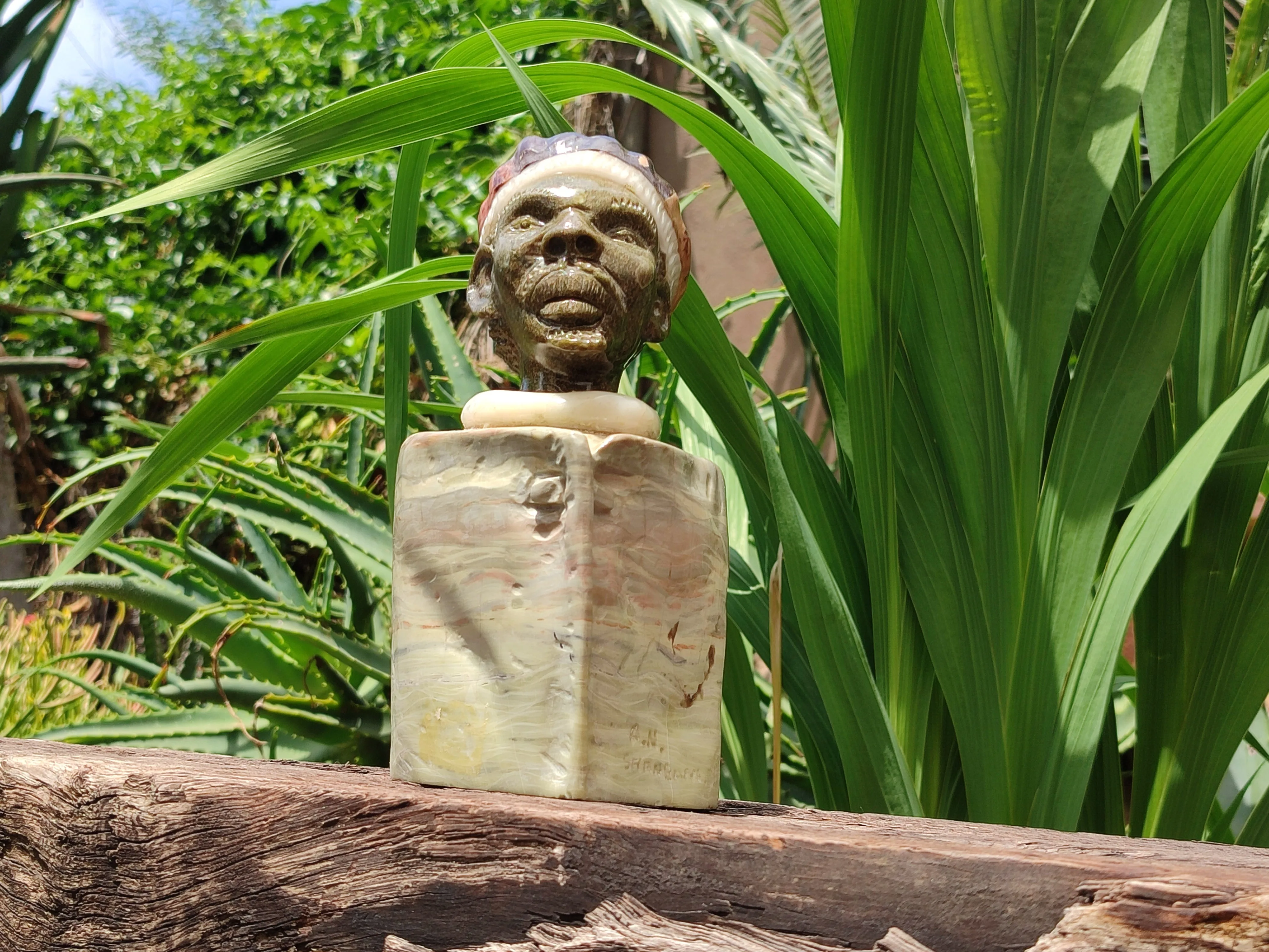 Hand Made African Bust Stone Sculpture x 1 From Zimbabwe