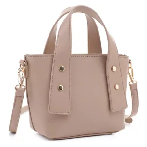 Handle Accent Crossbody Bag/Taupe