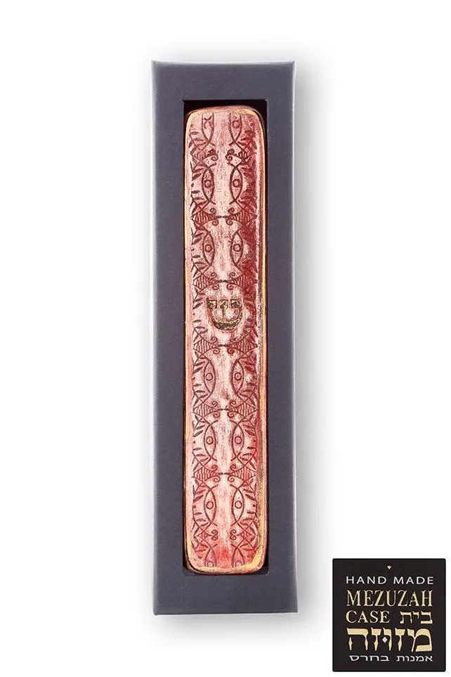 Handmade Ceramic Unique Mezuzah Bezalel Model