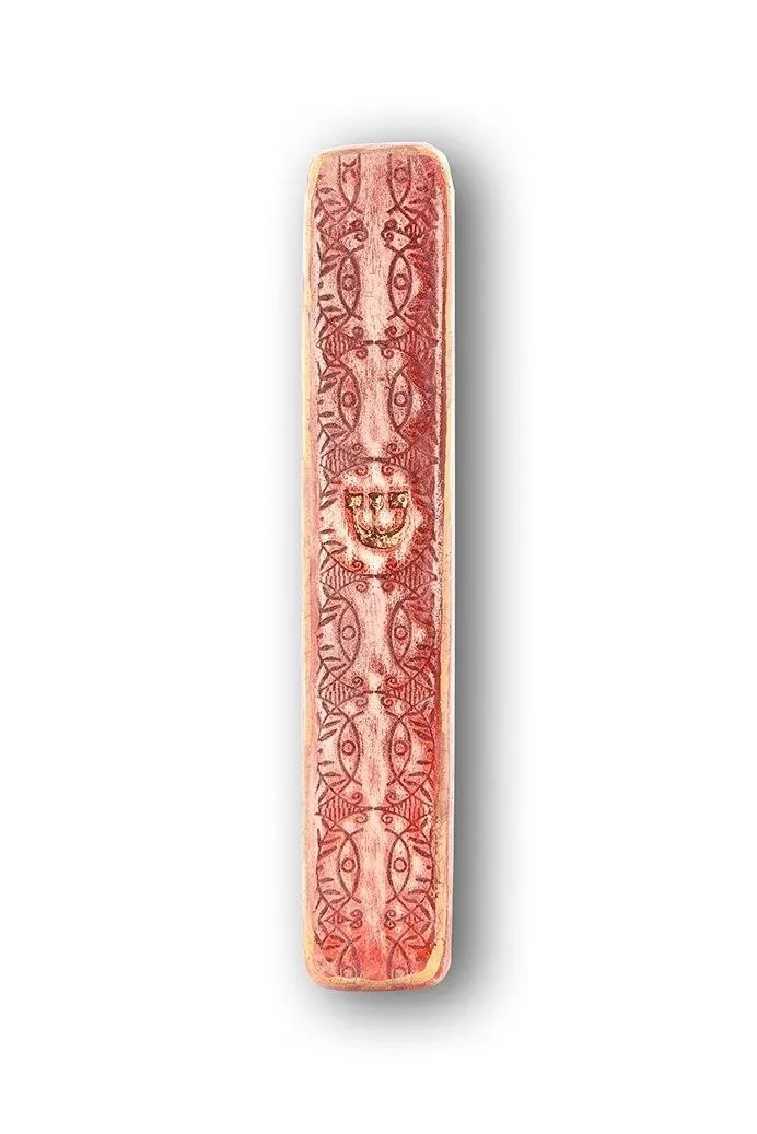 Handmade Ceramic Unique Mezuzah Bezalel Model