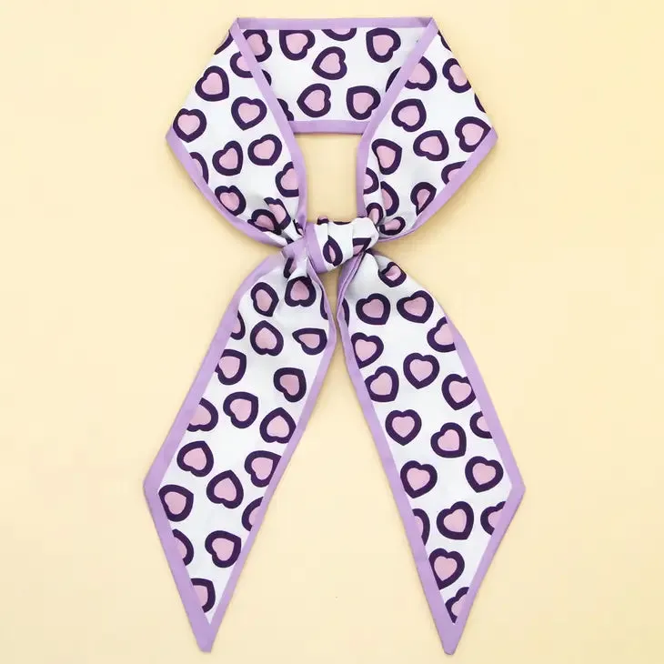 Hearts Scarf - Purple