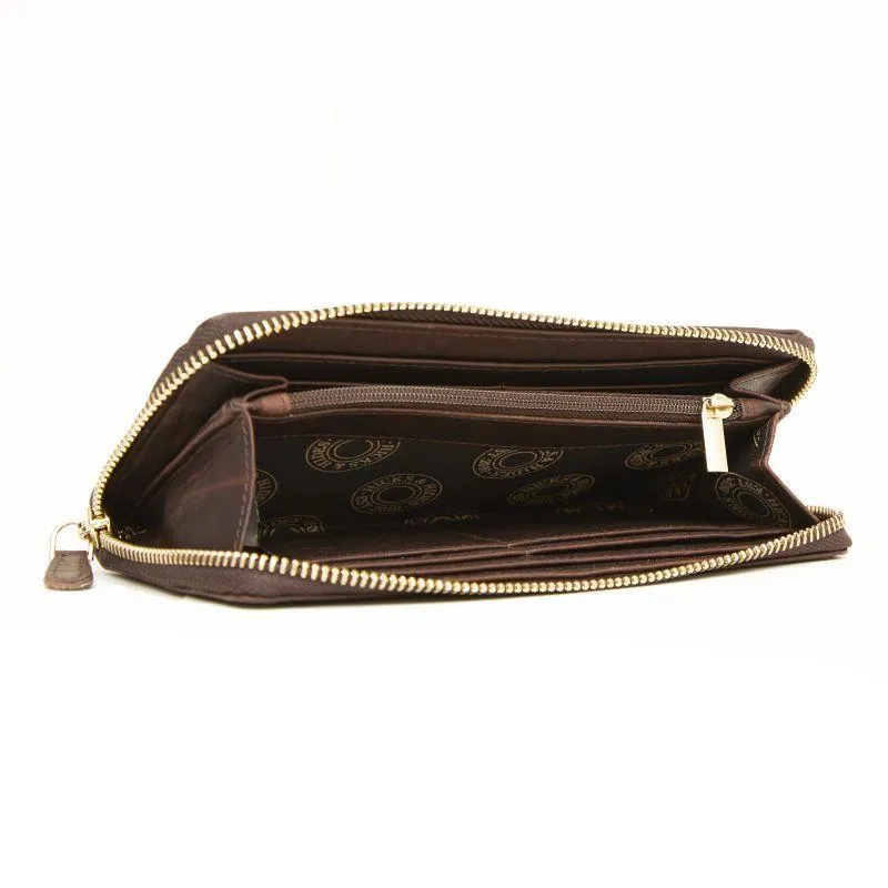 Hicks & Hides Cartridge Ladies Zip Purse - Brown