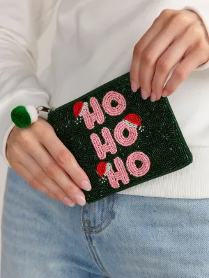 Ho Ho Ho Beaded Coin Purse