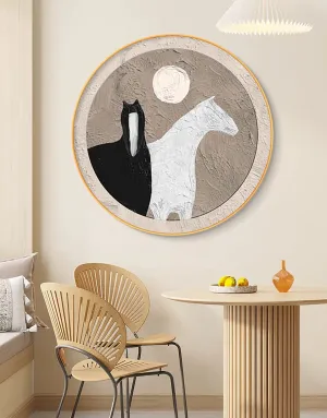 HorSey Round Oil Painting