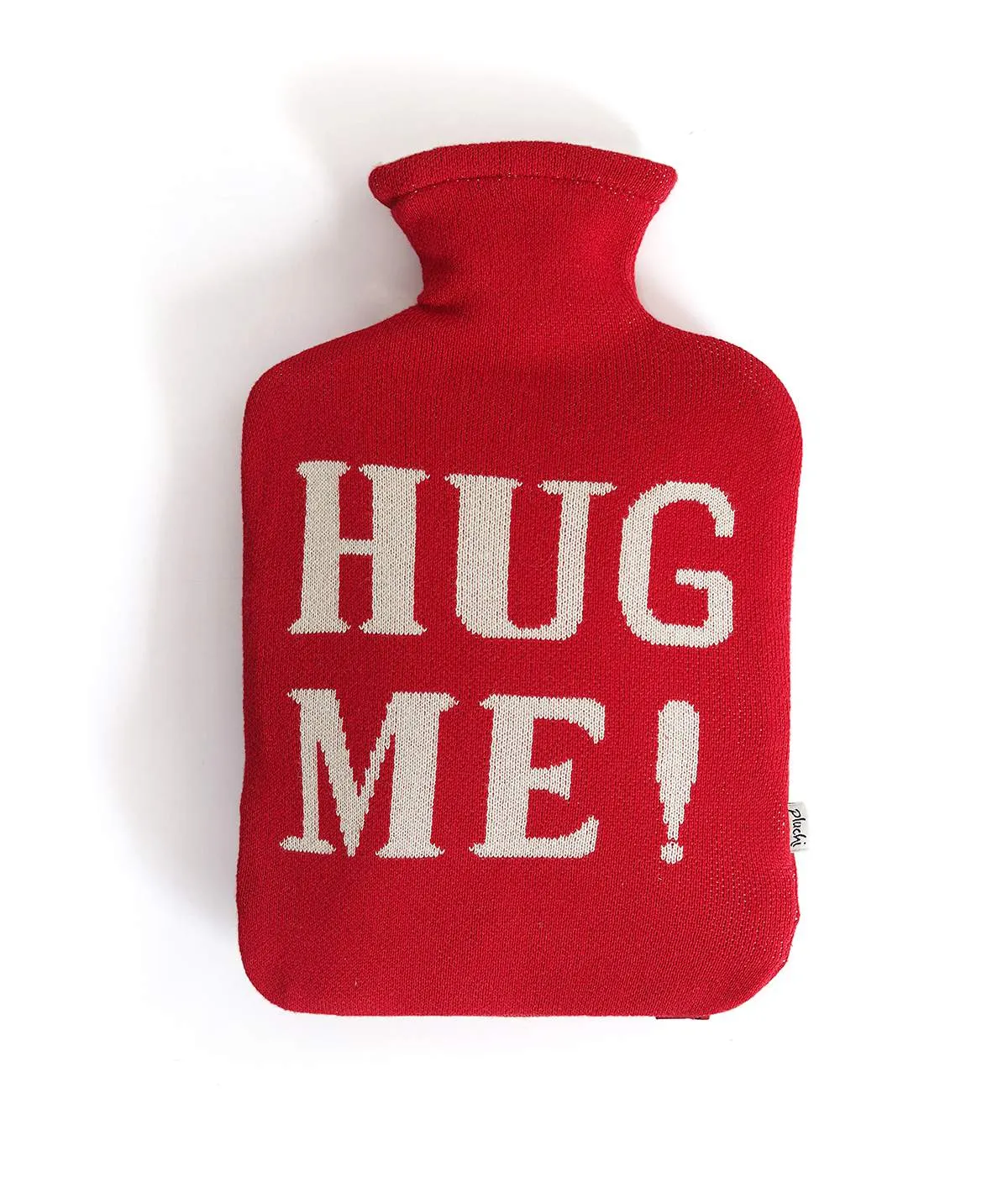 Hug Me - Red & Natural Combed Cotton Hot Water Bottle Cover