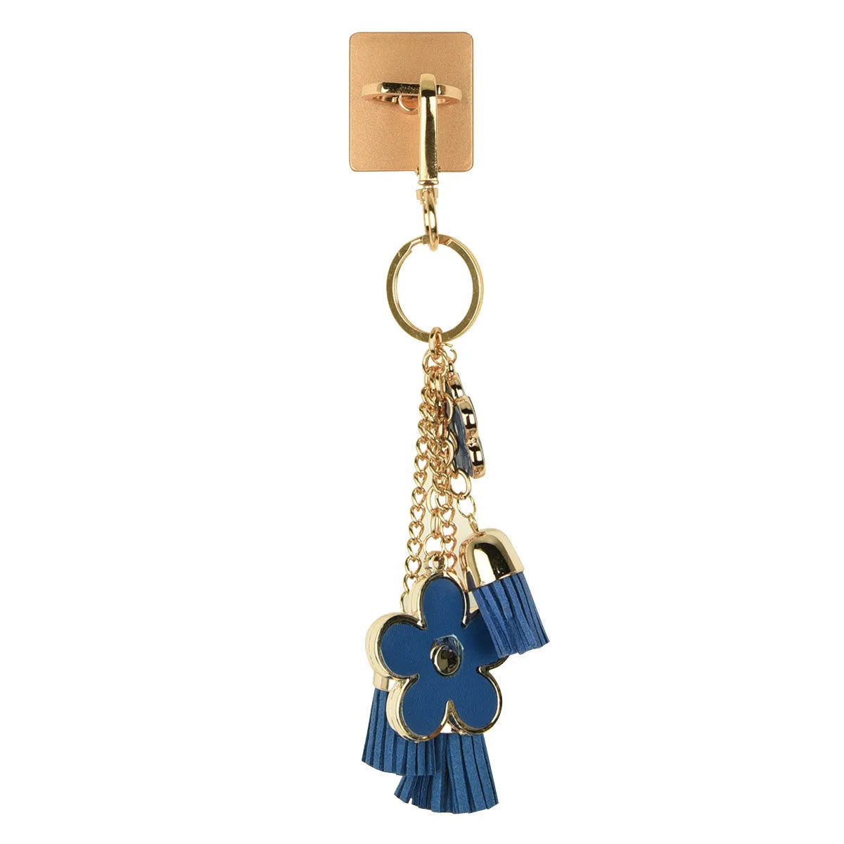 iOrigin Ring Grip/ Kick Stand   Flowers with Faux Leather Tassels Keychain for Mobile Phones & Tablets