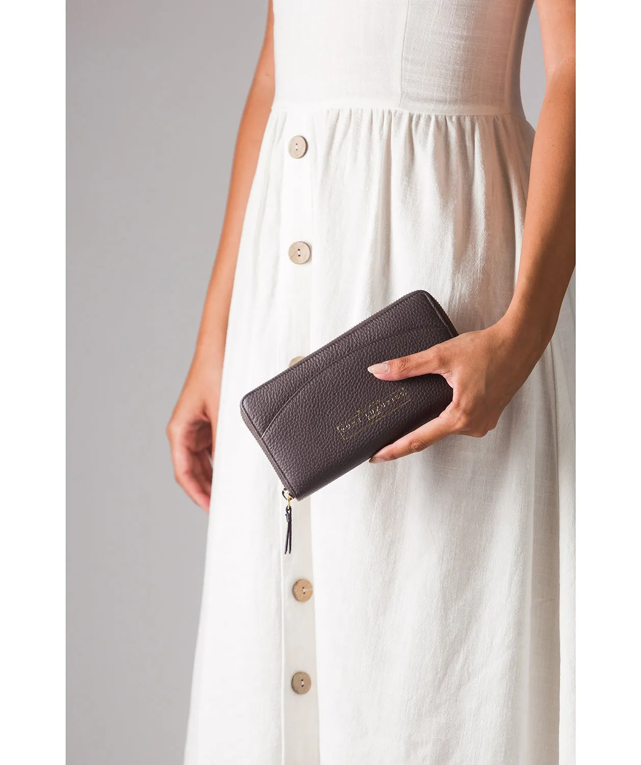 'Jenika' Smoke Grey Leather Purse