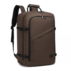 Kono Lightweight Business Travel Backpack - Brown | 38L Waterproof Cabin Bag