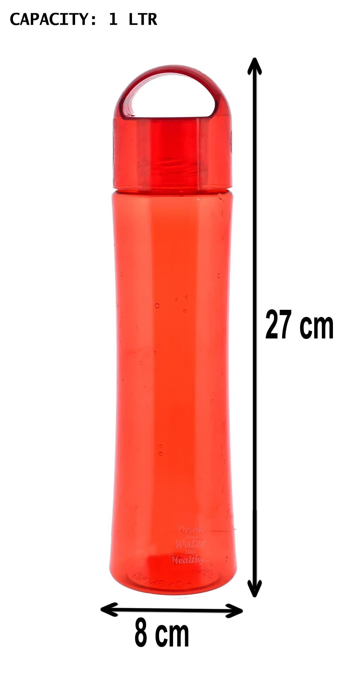 Kuber Industries Plastic Water Bottle- 1 Litre, Pack of 2 (Red & Green)