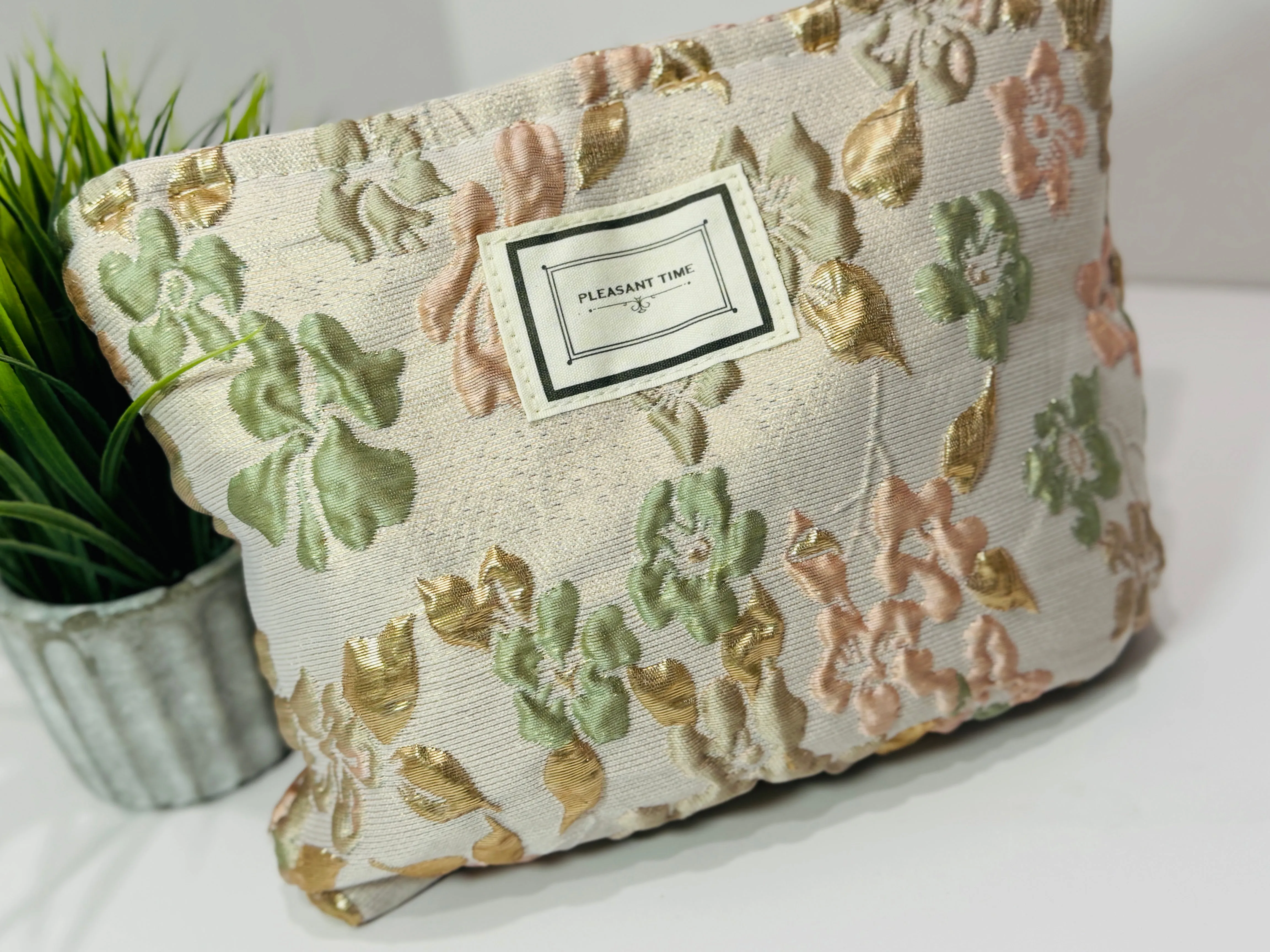 Large Capacity French Floral Cosmetic Bag