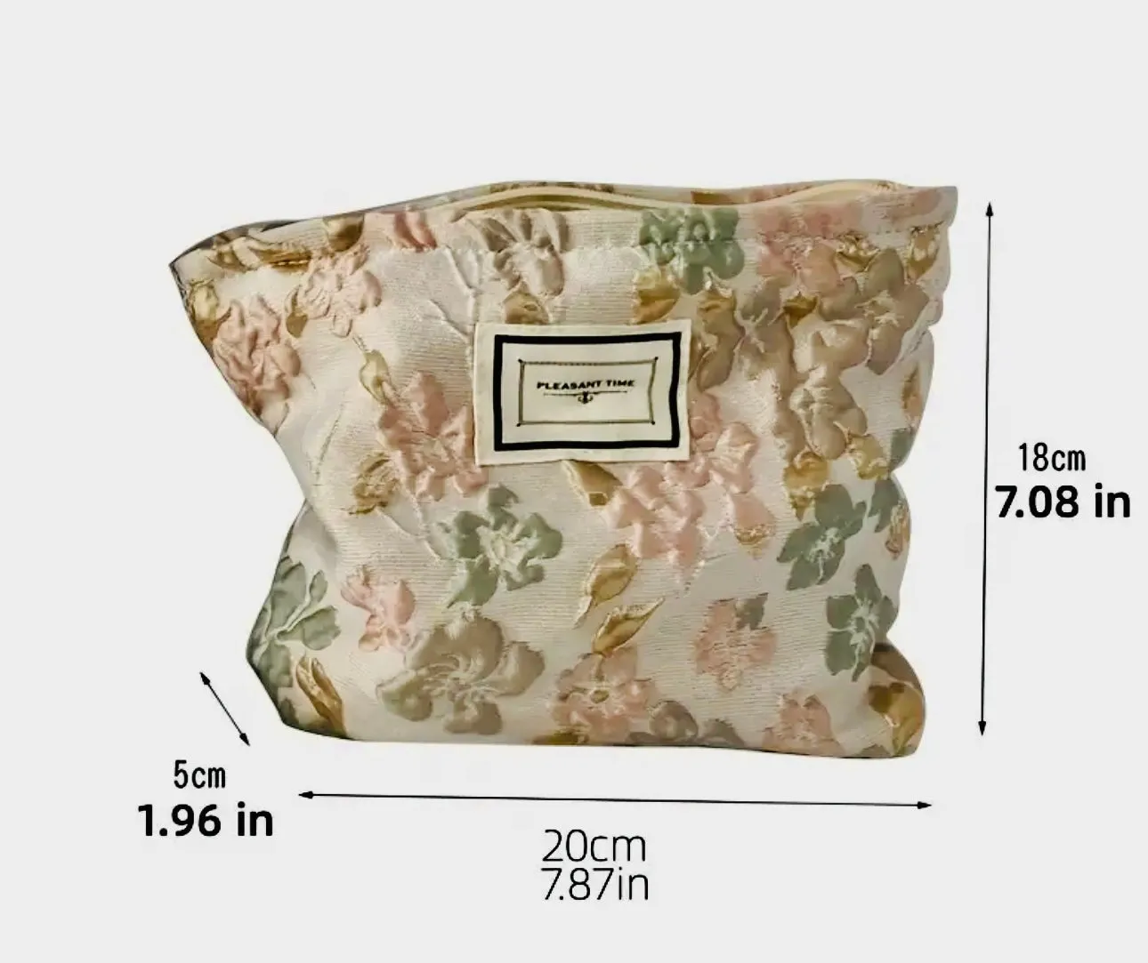 Large Capacity French Floral Cosmetic Bag