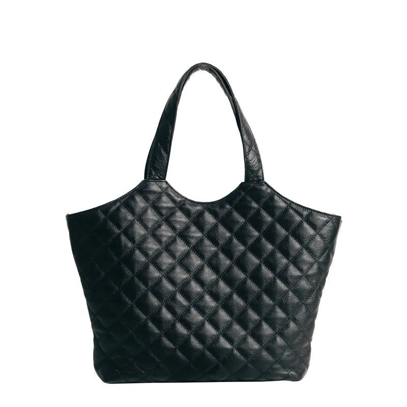 Large Quilted Leather Shopping Bag