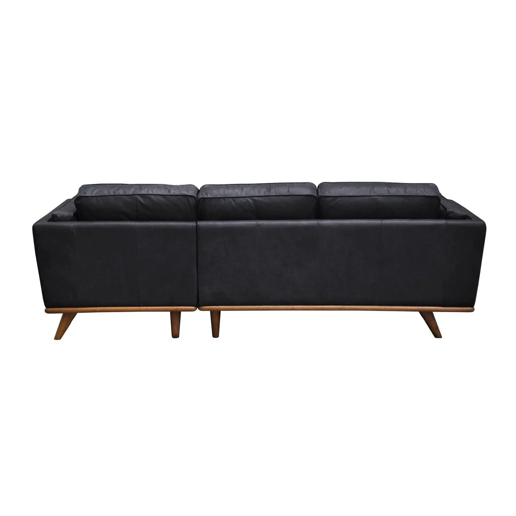 LAS VEGAS ARIA Italian Leather Right Sectional - Charme Black Leather