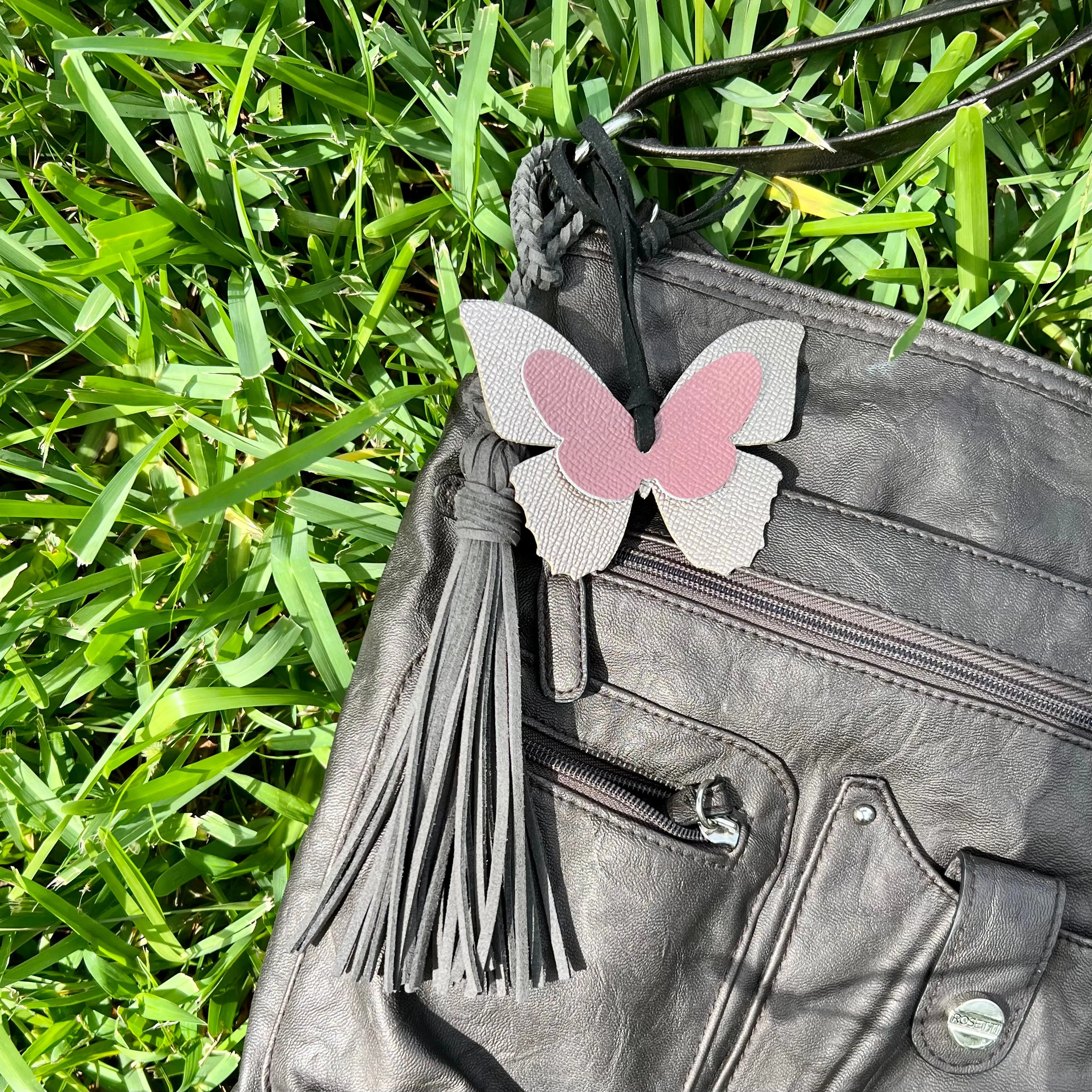 Leather Butterfly Bag Charm