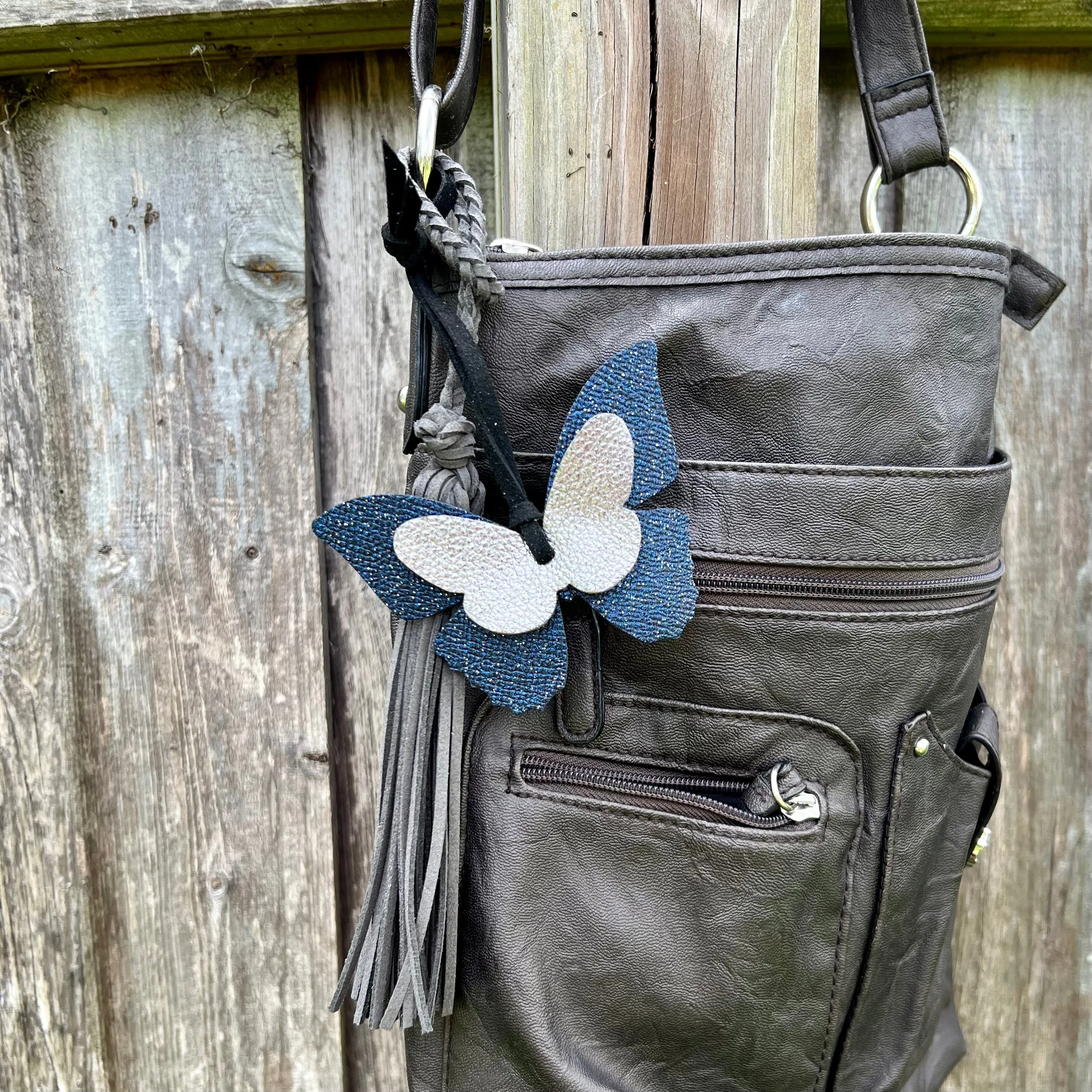 Leather Butterfly Bag Charm