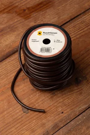 Leather Cord Creativa (6,0mm), 25 m Brown