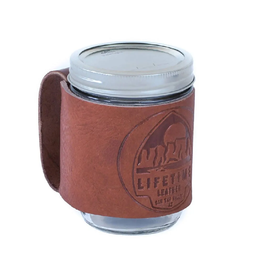 Leather Mason Jar Coozie