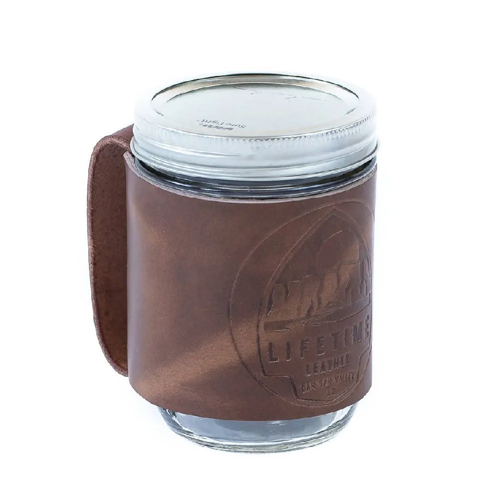 Leather Mason Jar Coozie