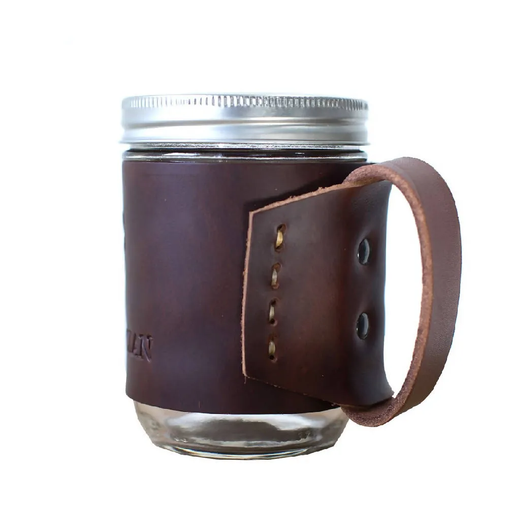 Leather Mason Jar Coozie