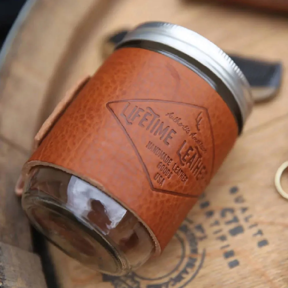 Leather Mason Jar Coozie