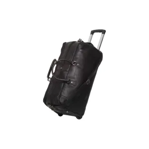 Leather Trolley Travelbag Black Jayven