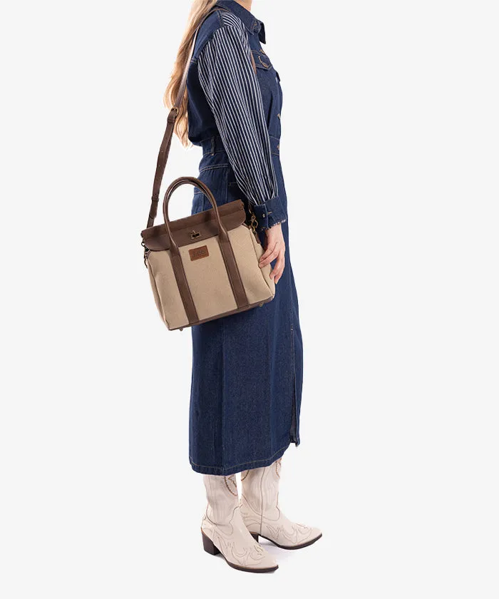 Lee Denim Canvas Turnlock Tote Bag