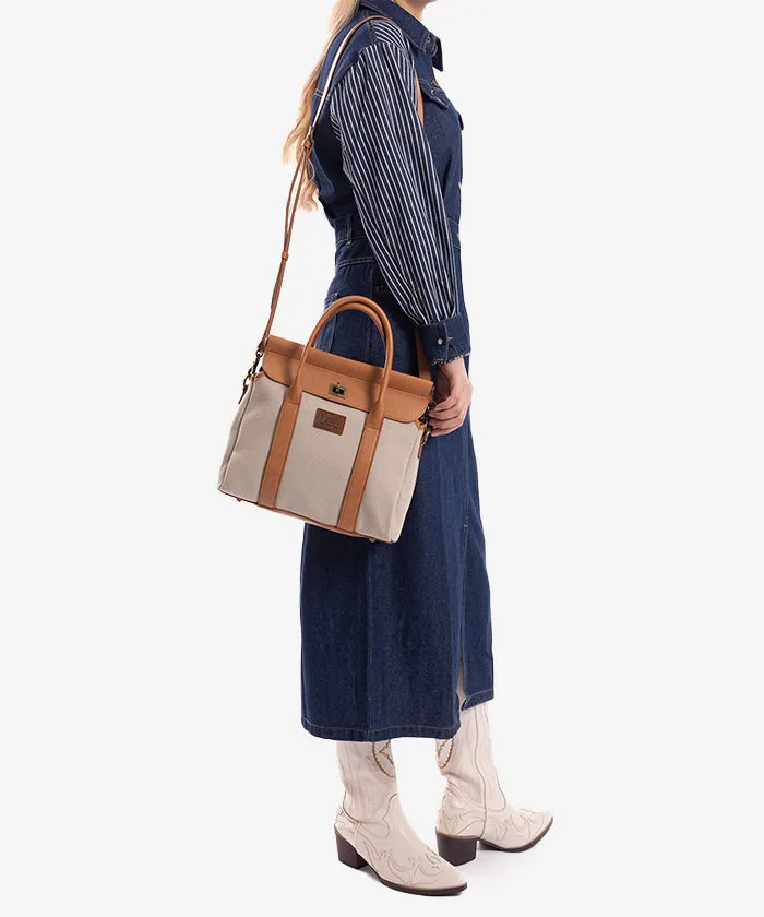 Lee Denim Canvas Turnlock Tote Bag