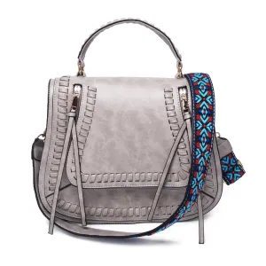 Light Grey Guitar Strap Crossbody Purse