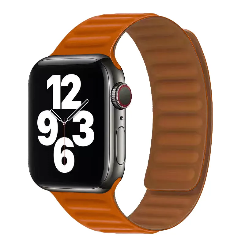 Magnetic Leather Link Band For Apple Watch Multiple Colors Available