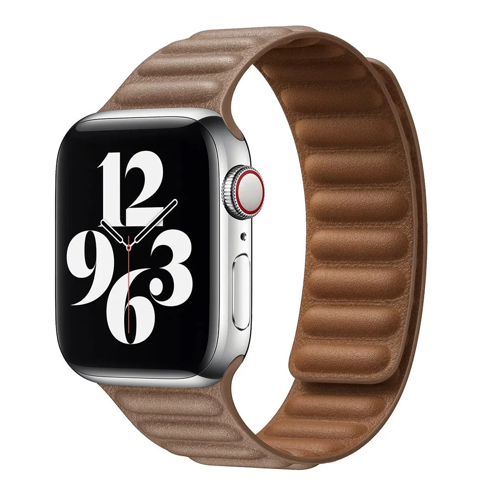 Magnetic Leather Link Band For Apple Watch Multiple Colors Available