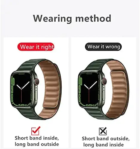 Magnetic Leather Link Band For Apple Watch Multiple Colors Available