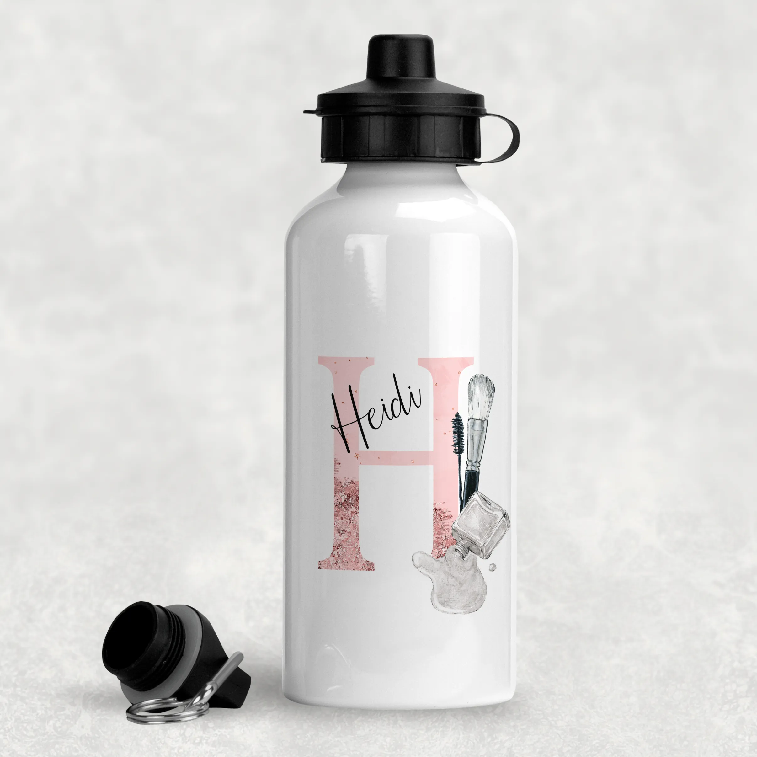 Make Up Alphabet Personalised Aluminium Water Bottle 400/600ml