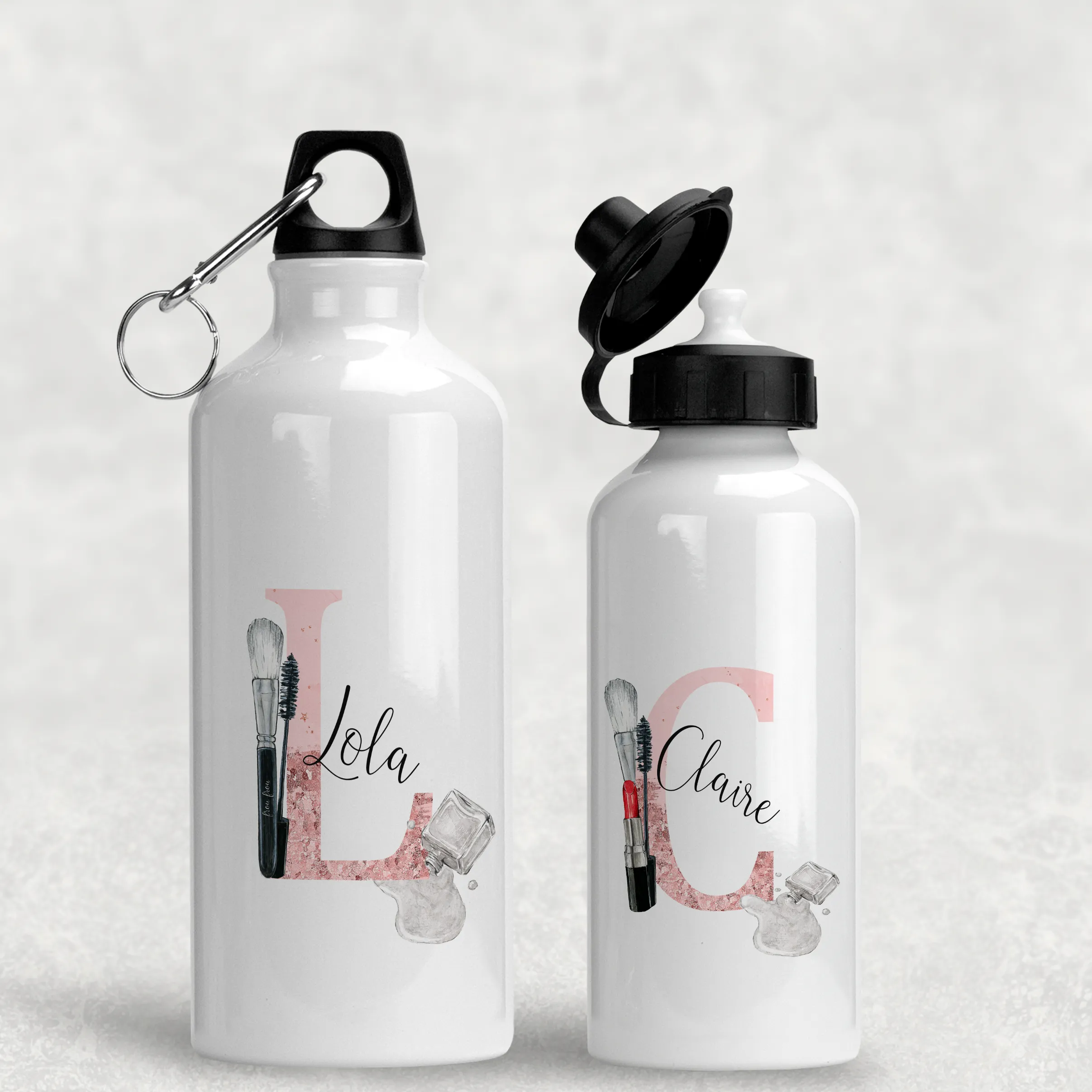 Make Up Alphabet Personalised Aluminium Water Bottle 400/600ml