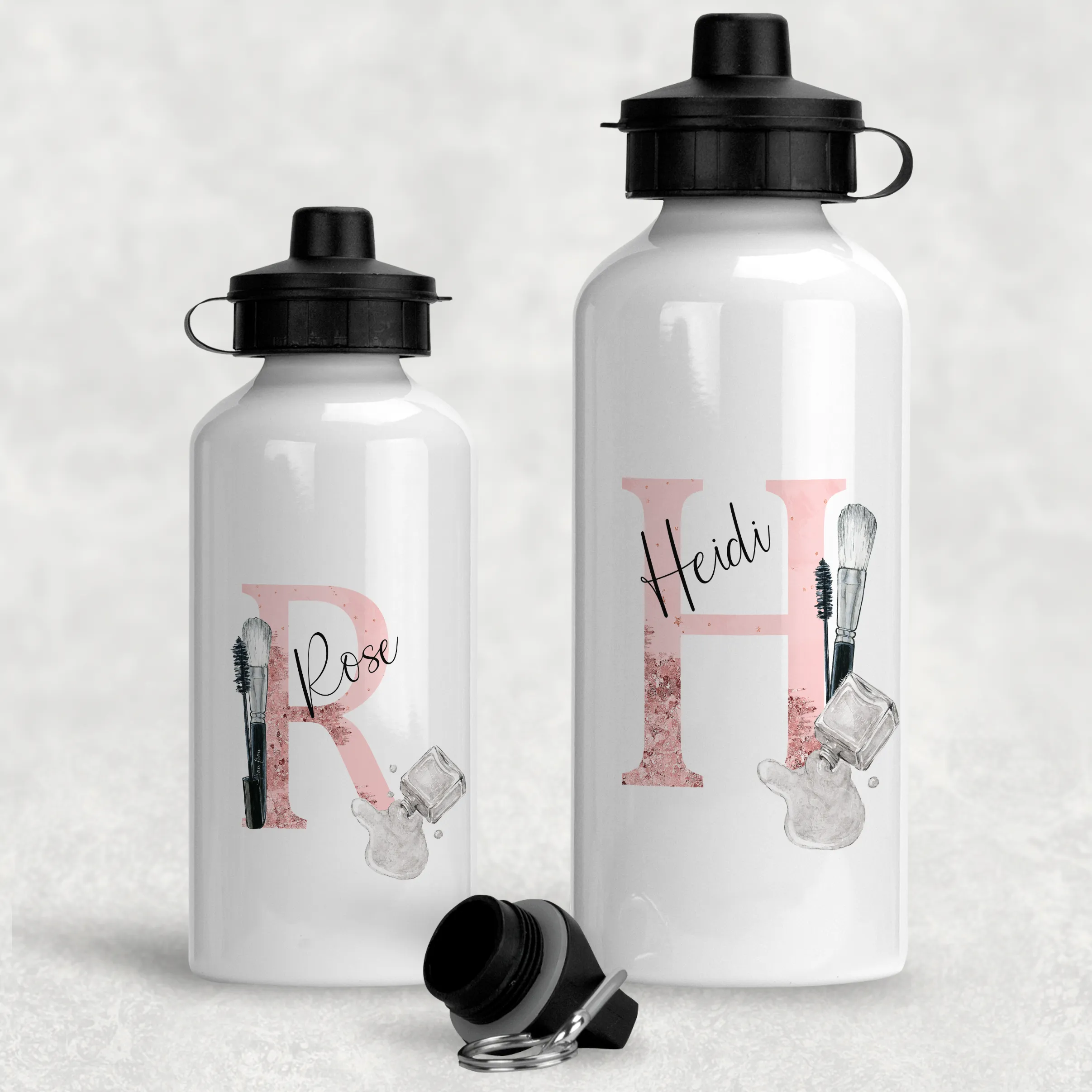 Make Up Alphabet Personalised Aluminium Water Bottle 400/600ml