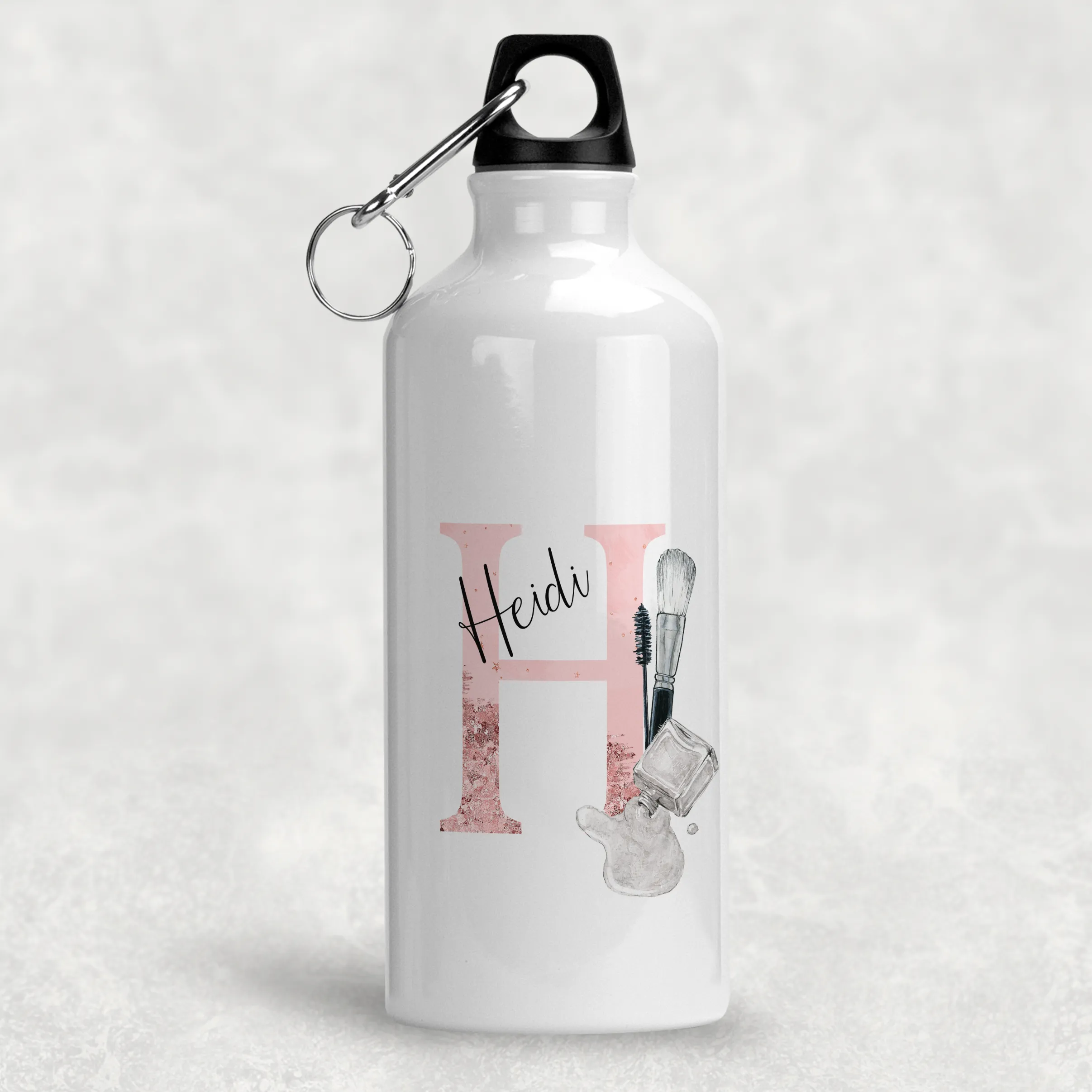 Make Up Alphabet Personalised Aluminium Water Bottle 400/600ml