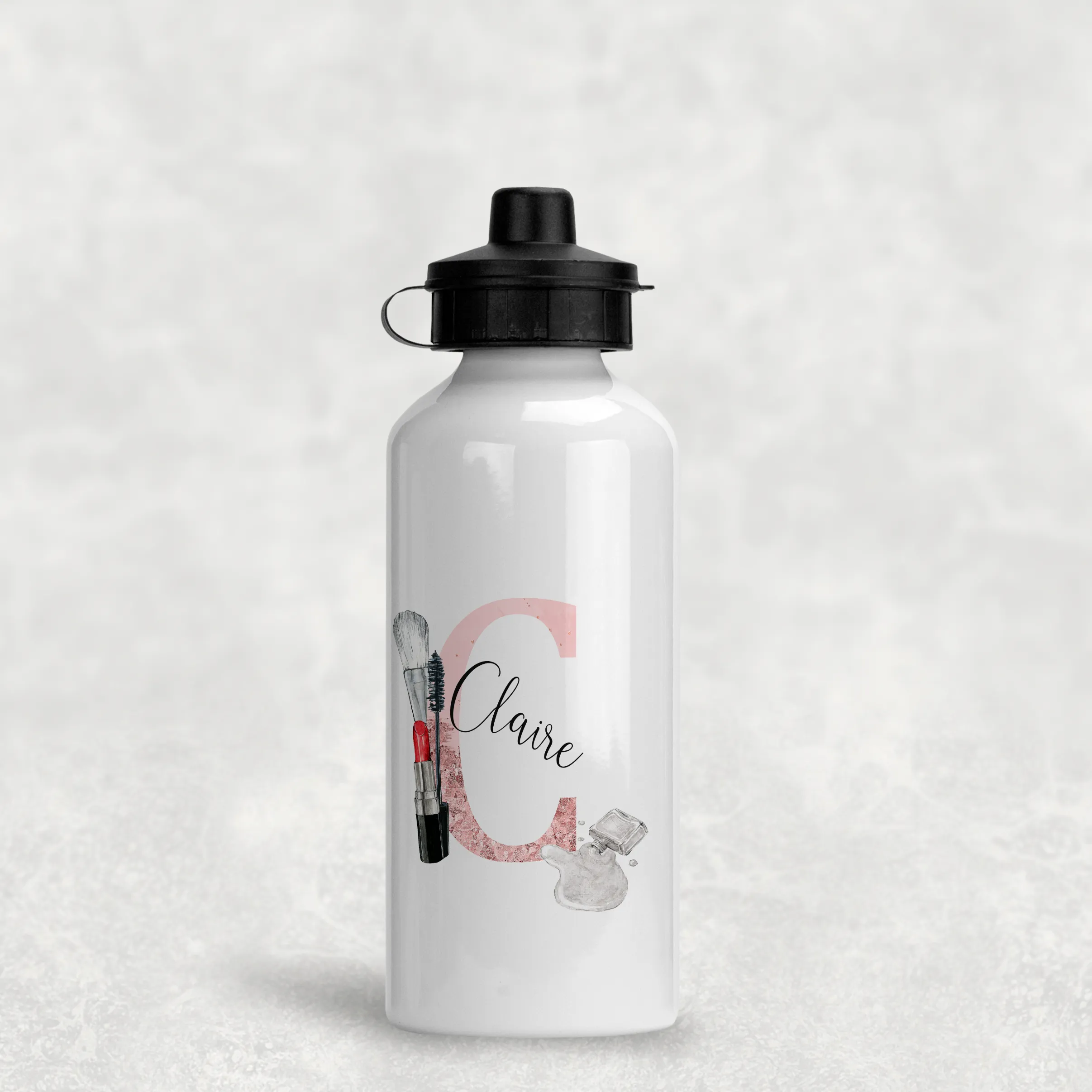 Make Up Alphabet Personalised Aluminium Water Bottle 400/600ml