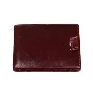 Men Genuine Leather RFID Anti-theft Antimagnetic Swipe Easy Carry Card Bag Money Clip Wallet