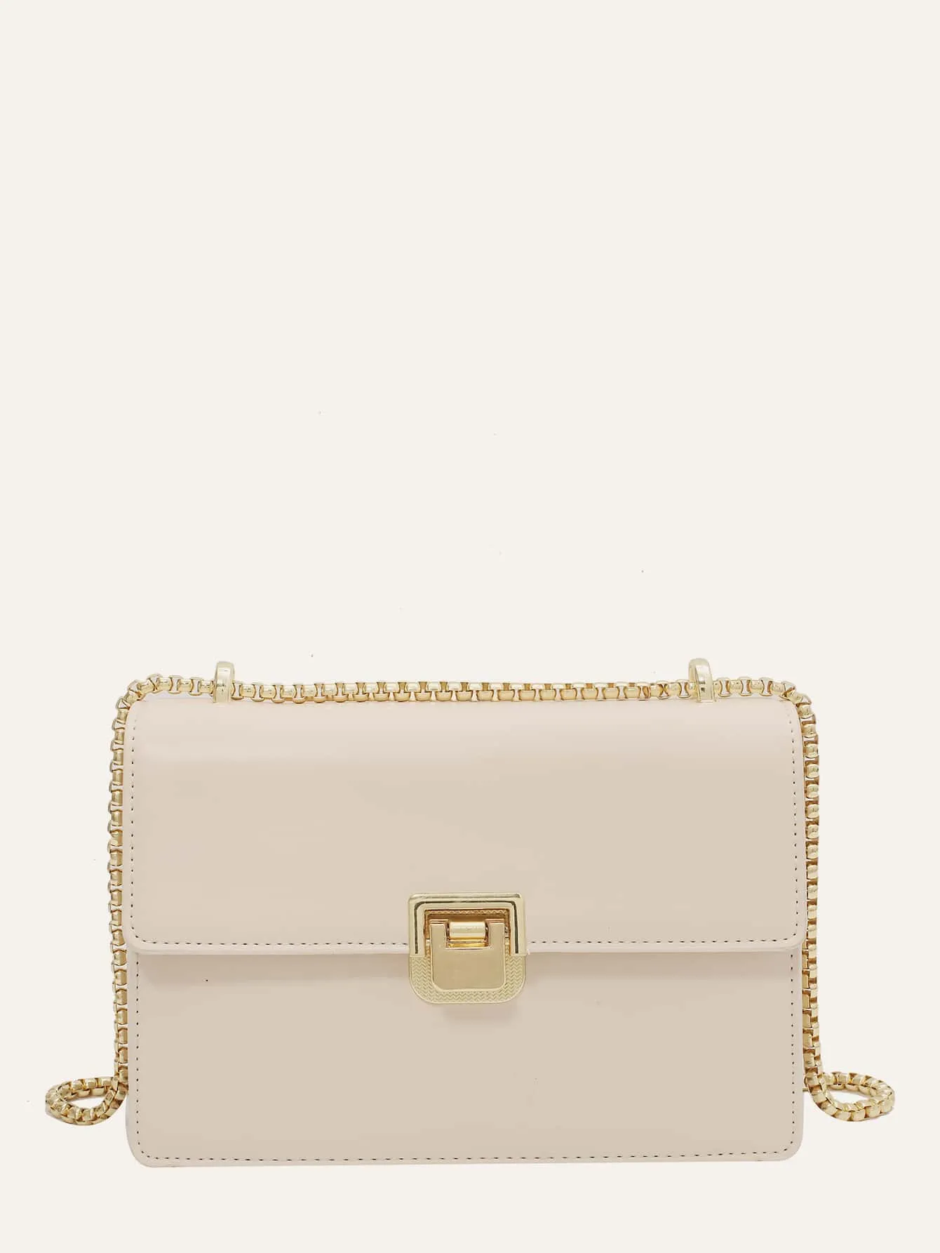 Metal Lock Chain Shoulder Bag