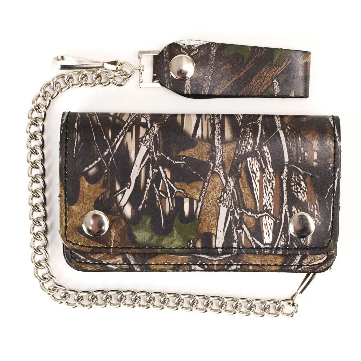 Milwaukee Leather MLW7803 Men's 6” Camouflage Bi-Fold Leather Wallet