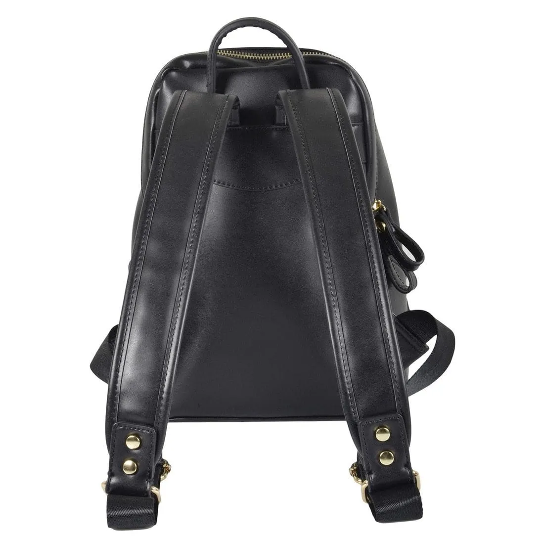 Montana Soft Black Faux Leather Fashion Backpack With Zip